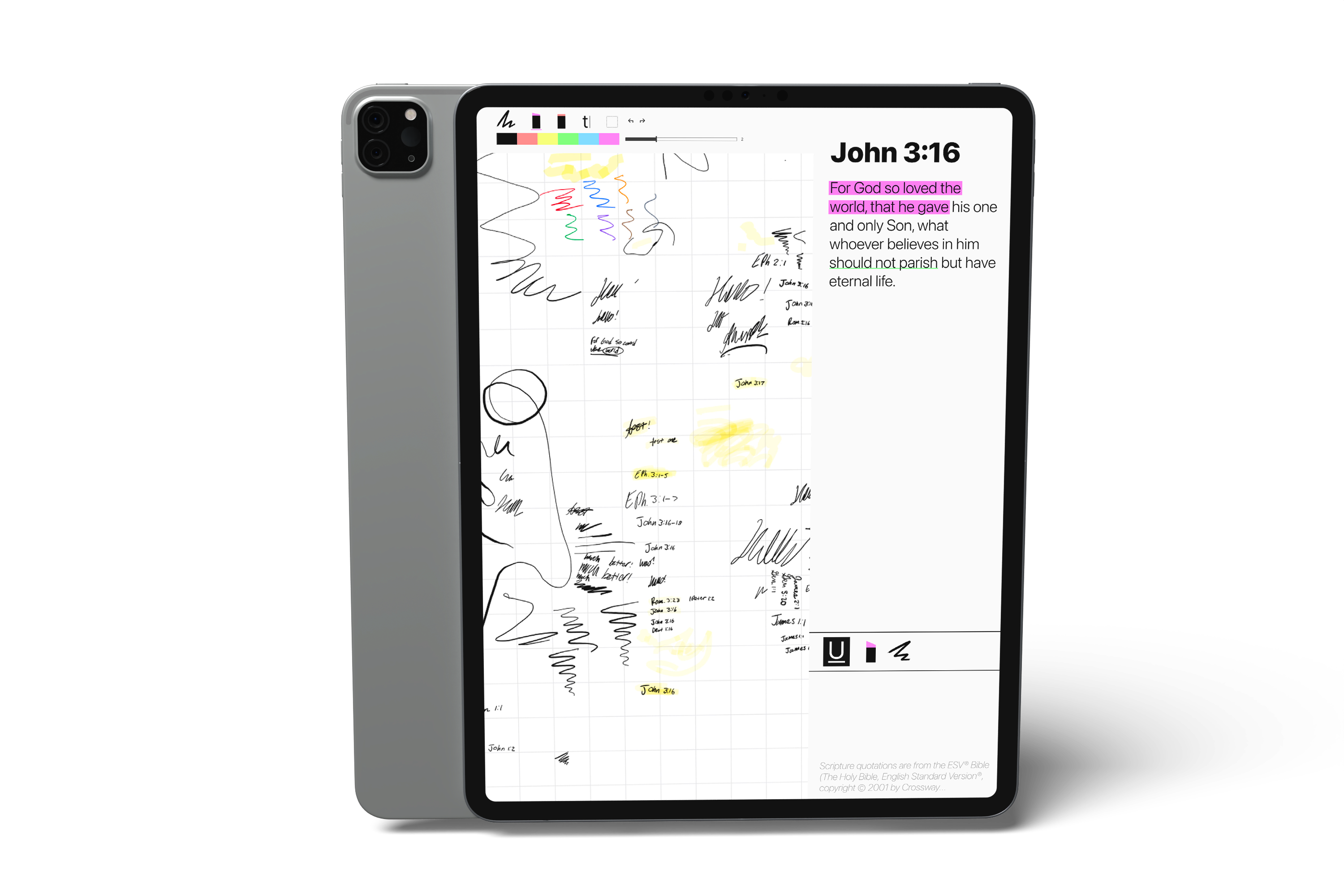 Sermon Notes app shown on iPad mockup